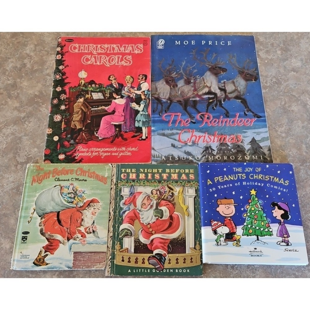 Vintage Christmas Books Lot of 5